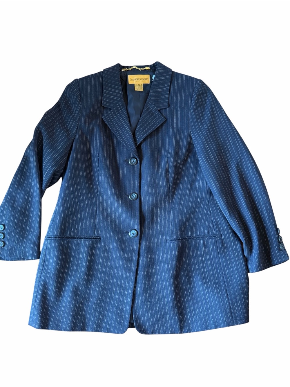 Classiques Entier Navy Pinstripe Blazer Jacket